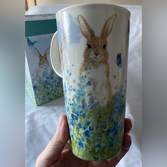 Cypress Ceramic Cup Mug 17 oz. ,w/box Bunnies in Meadow Nature Inspired - Picture 4 of 9